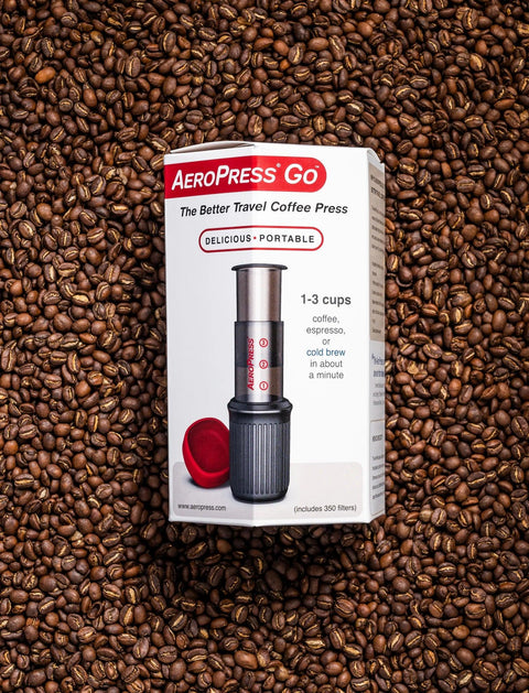 Aeropress Go Portable 1-3 cups (100枚 フィルター入り) - オーガニックコーヒーの通販、サブスク - コーヒー豆の卸売り ｜ TOKYO COFFEE Organic Coffee